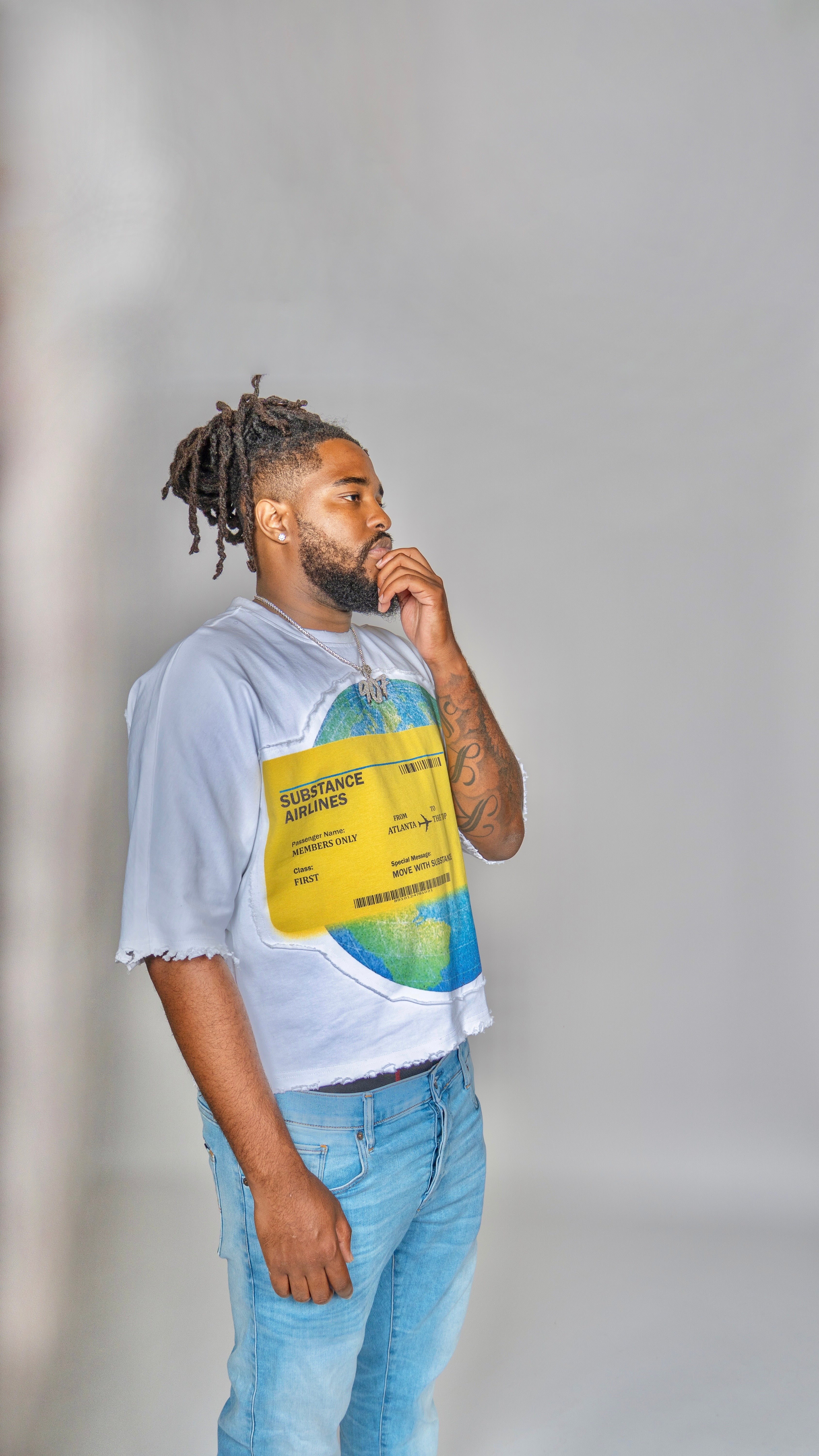 Boarding pass cropped tee